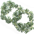 ling's moment green eucalyptus garland, 5.9ft, 2pcs, main product view