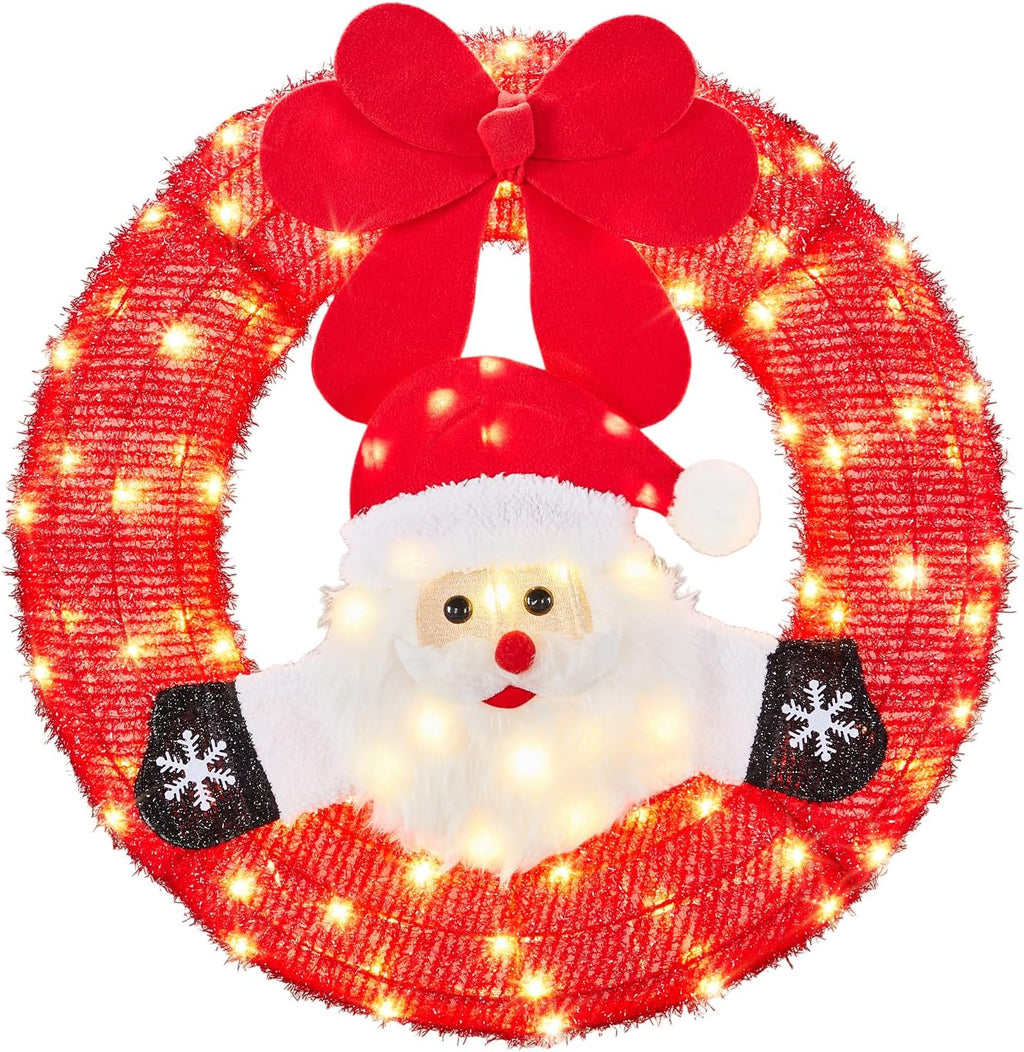 vingli 24 inch lighted christmas wreath with swinging, main product view