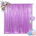 SquarePie Sequin Backdrop Less Transparent Background Sparkly Curtain for Wedding Party 4FT x 7FT Lavender