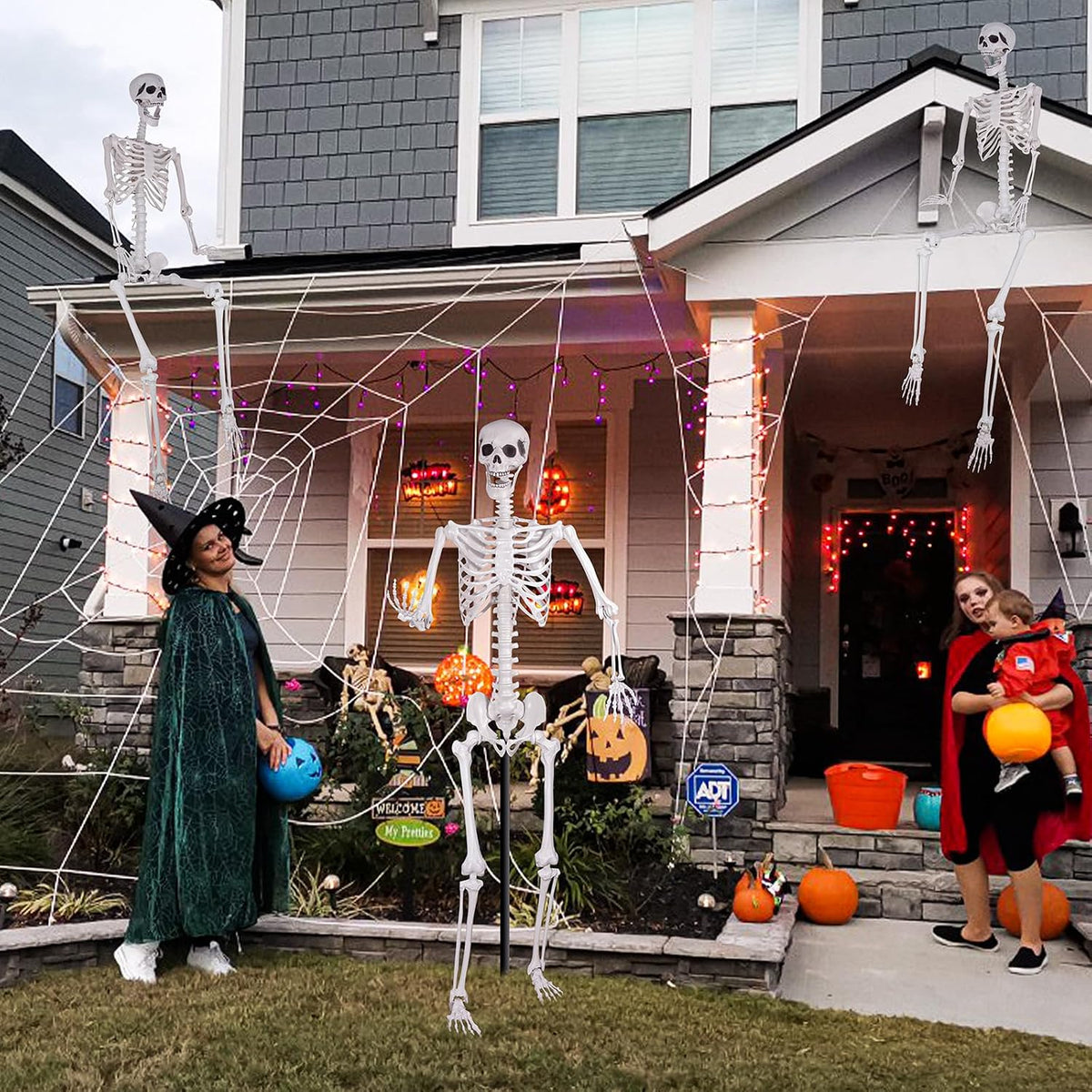 Halloween Skeleton, Realistic Life Size Skeleton with Movable Joints for Hall...