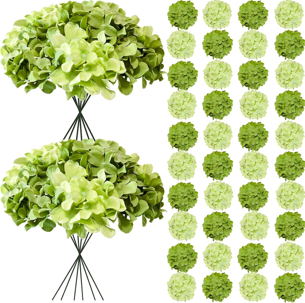 faux green mix hydrangea artificial flowers bulk fake shown in use