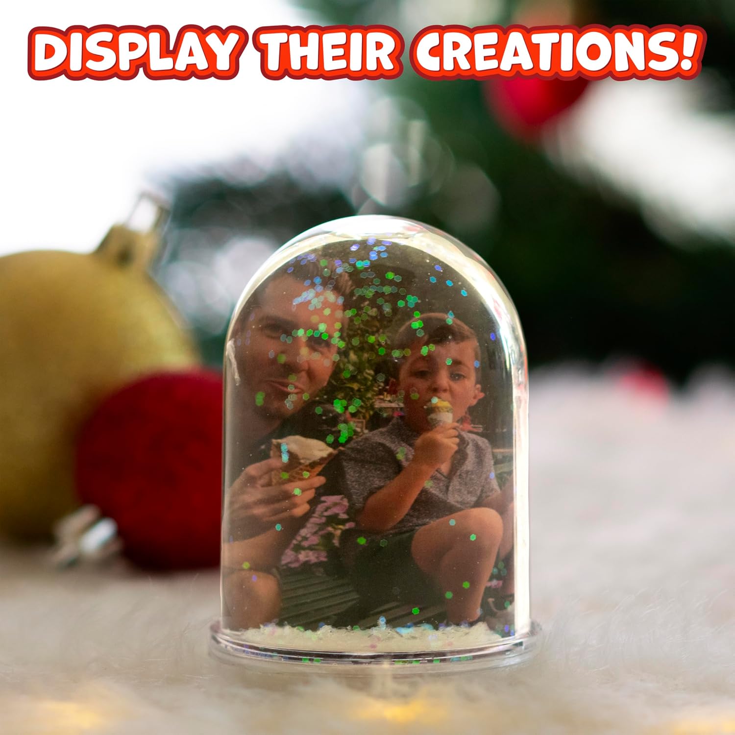 READY 2 LEARN Christmas Crafts, Design Your Own Snow Globes, Set of 4 | Christmas Snow Globes for Kids, Customizable Holiday Decorations