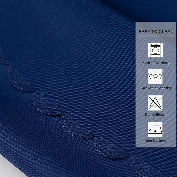Small Round Navy Tablecloth 36 Inch Polyester Fabric Washable Table Cover Decorative Wrinkle Resistant Solid Color Table Cloth for Kitchen Dinning Party Wedding Camping