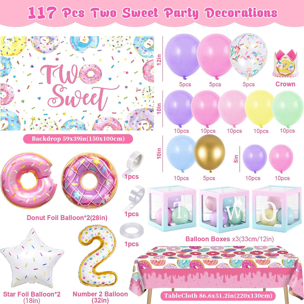 snln two sweet birthday party decorations 2nd birthday shown in use