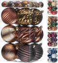 JORNOY Brown Christmas Tree Ornaments - 3.12inch/80mm Shatterproof Ornaments for Christmas Tree Set Plastic Decorative Hanging Balls Ornaments for Xmas Tree Decorations, 32ct (Brown)