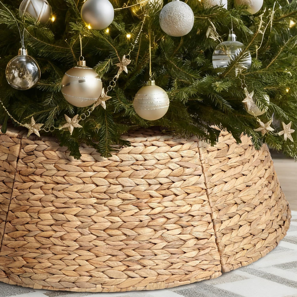 8-piece rattan christmas tree collar - 42" rustic, main product view