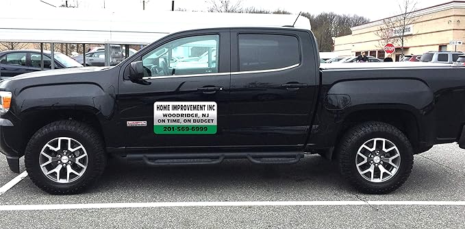 Car Magnet Signs Custom - 24"x12" (Set of 2), 30-mil Thickness with Rounded Corners (Green)