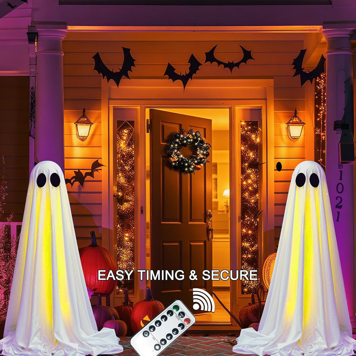2packs halloween decorations outdoor,halloweens party decoration indoor,light up showing dimensions