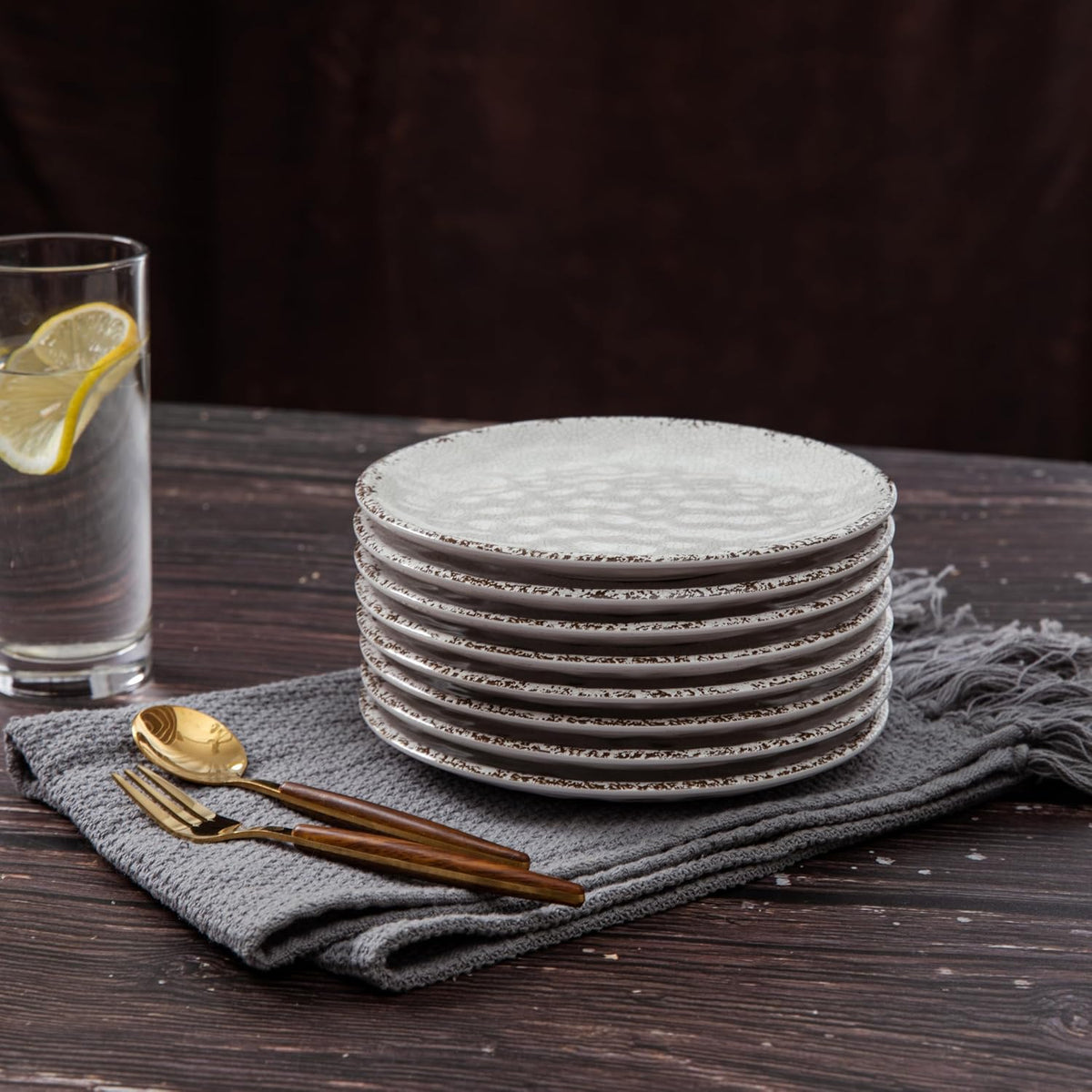 Farmhouse Melamine 6 Inch Appetizer plate, Small Serving Dinnerware/Snack/Par...