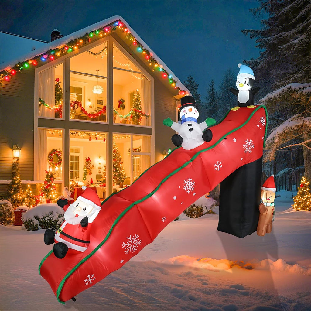 wonder garden 10 ft christmas outdoor inflatable slide, side view