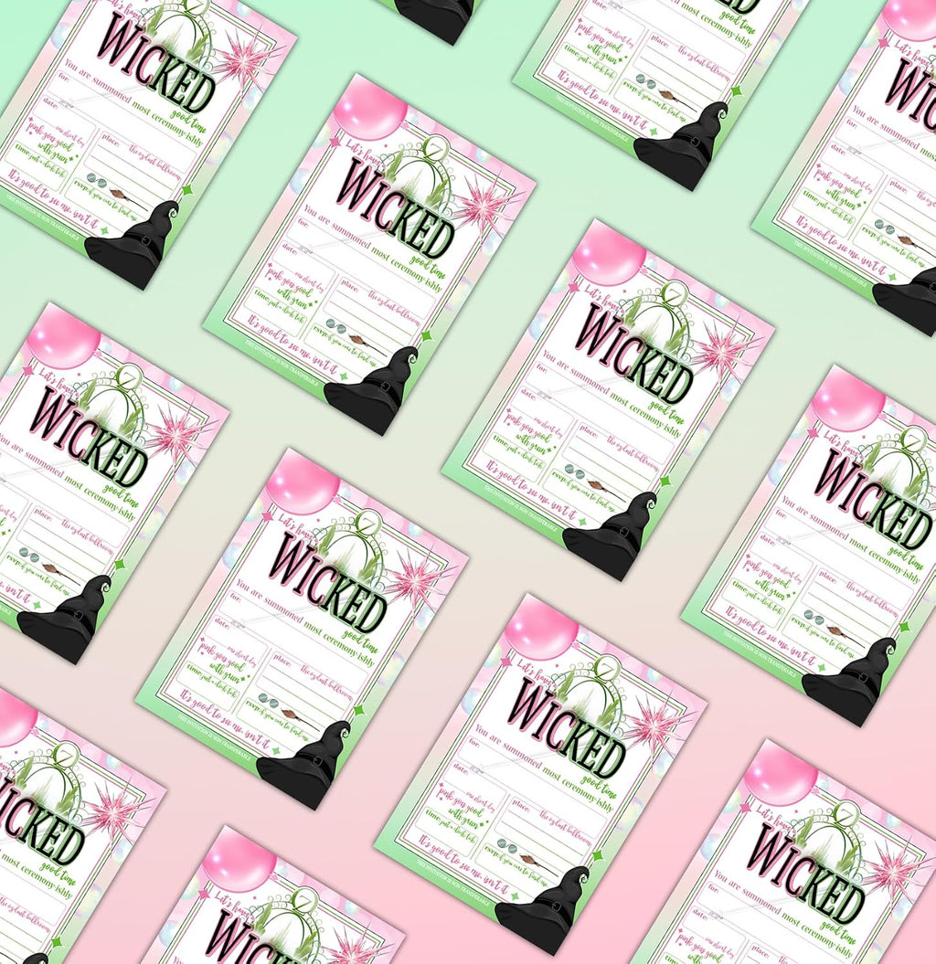 Baby Fresh Designs Let's Have a Wicked Good Time - Birthday Invitations - Viewing Party Invites - Set of 15 with envelopes
