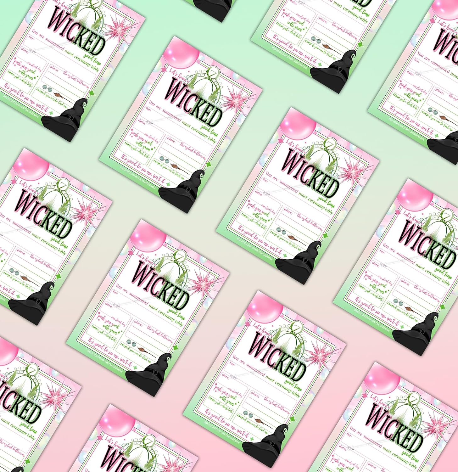 Baby Fresh Designs Let's Have a Wicked Good Time - Birthday Invitations - Viewing Party Invites - Set of 15 with envelopes
