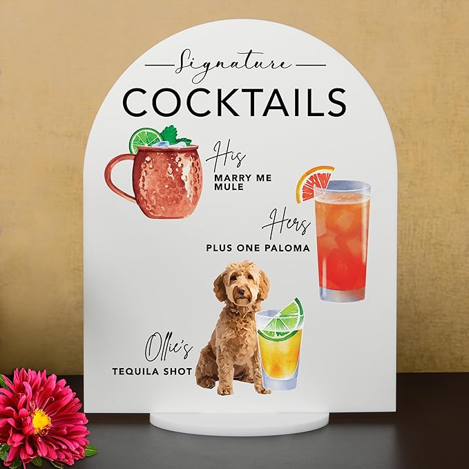 Pet Signature Drink Wedding Signs