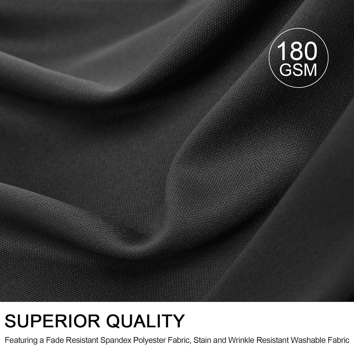 Spandex Tablecloth 6FT Rectangle Table Cover 3 Pack Black Wrinkle-Free