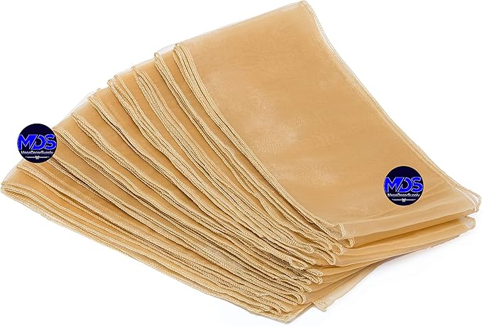 MDS Pack of 125 PCS Organza Chair Sashes Wider Dining Chair Bows Ribbon Tie Back for Wedding Party Birthday Bridal Shower Reception Event Banquet Home Chair Cover Decoration - Champagne Gold