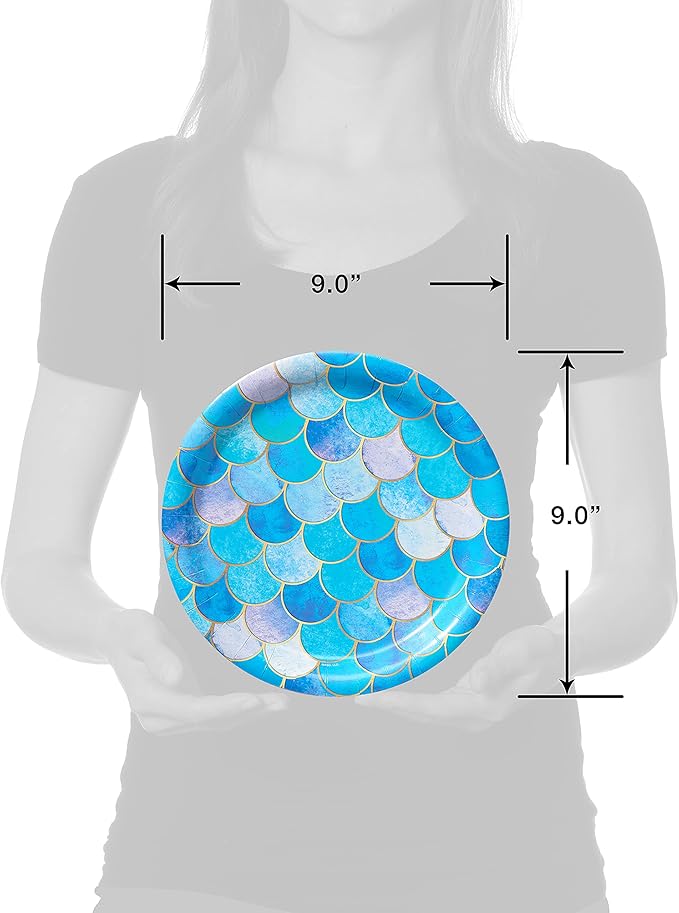 American Greetings Mermaid Party Supplies, Dinner Plates (36-Count)