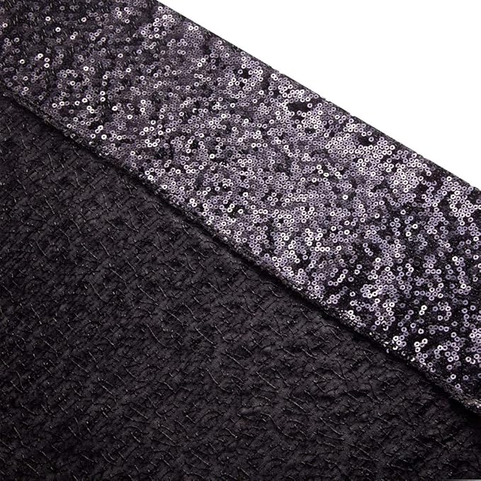 SquarePie Sequin Backdrop Curtain Non-Transparent Background Sparkly for Halloween Party 2FT x 8FT Black 2pcs