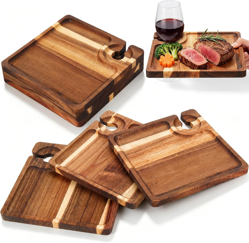 silifine 6 pcs wine appetizer plates with wine, main product view