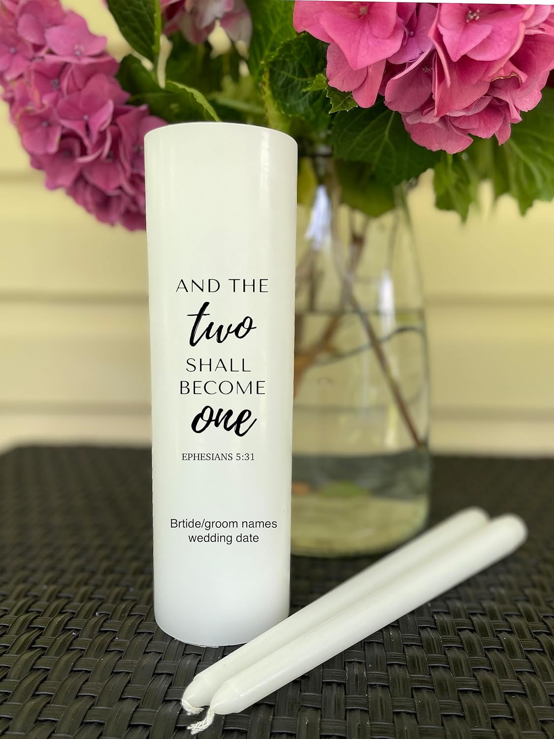 Unity Candle and The Two Shall Become One Personalized