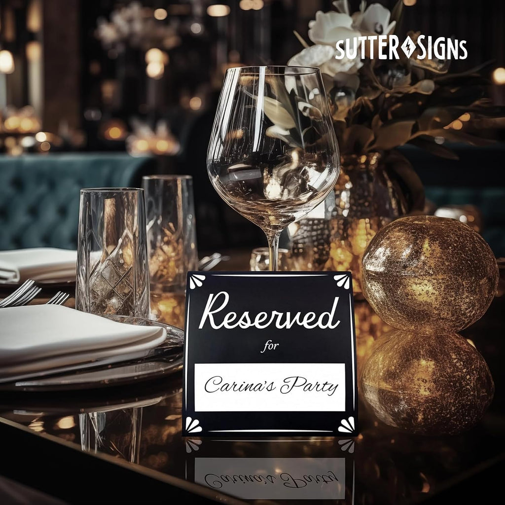 Reserved For Table Signs 20 Pack | Table Tent Place Cards for Weddings, Restaurants, Events