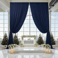 PartyVillage 10ft×15ft Navy Blue Backdrop Curtain for Wedding Parties, 2 Panels Wrinkle Free 15 FT Long Polyester Photo Backdrop Drapes Back Drop Cloth for Birthday Photography Background