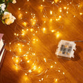1 Pack 16.4 Ft. Battery Operated Outdoor String Lights with Remote & Timer, LED Warm White Fairy Lights, Waterproof Twinkle Lights for Bedroom, Dorm, Mason Jar, Wedding, Party, Christmas