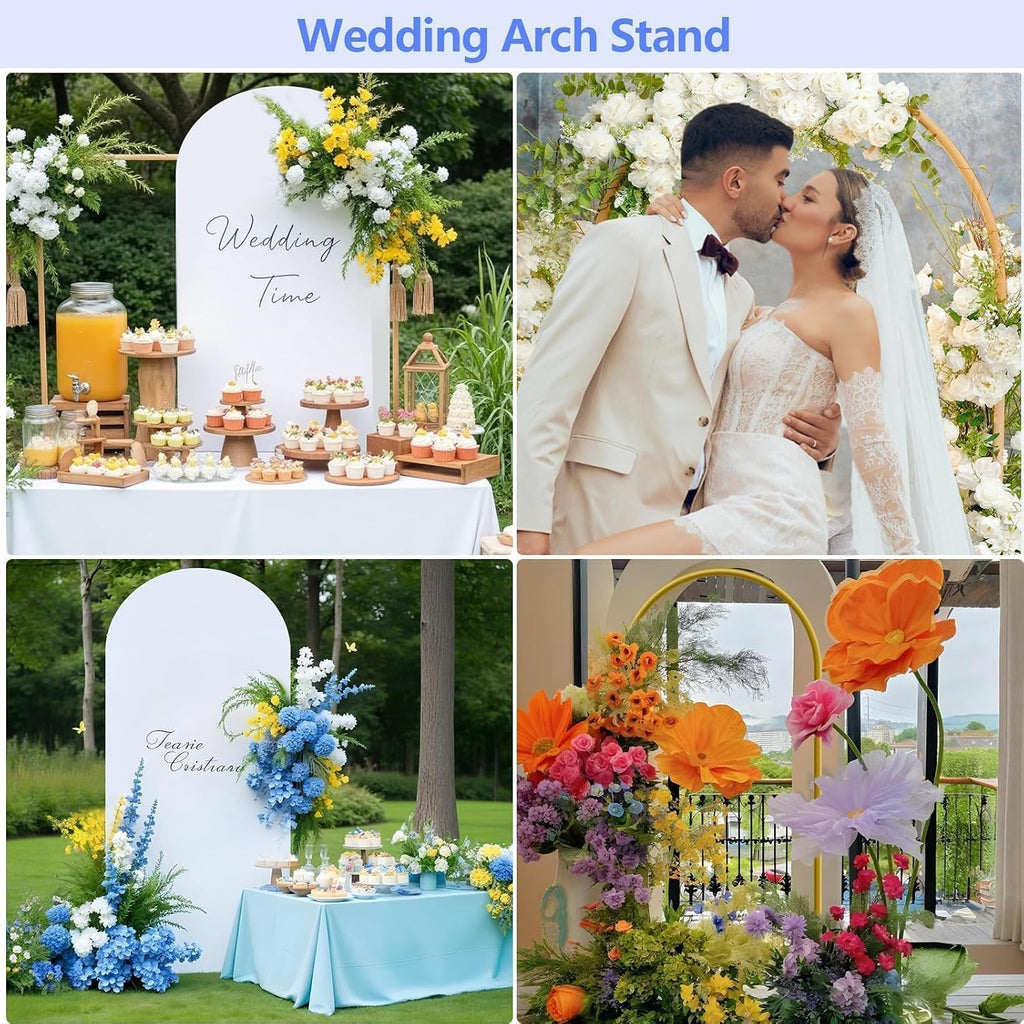 hemmotop metal arch backdrop stand and cover set on a desk or shelf