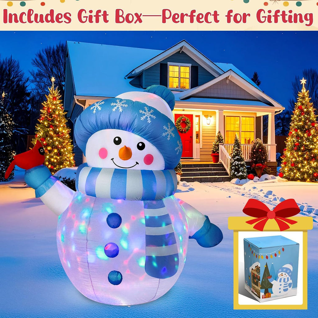 ourwarm 5ft christmas inflatable outdoor decoration, inflatable snowman showing dimensions