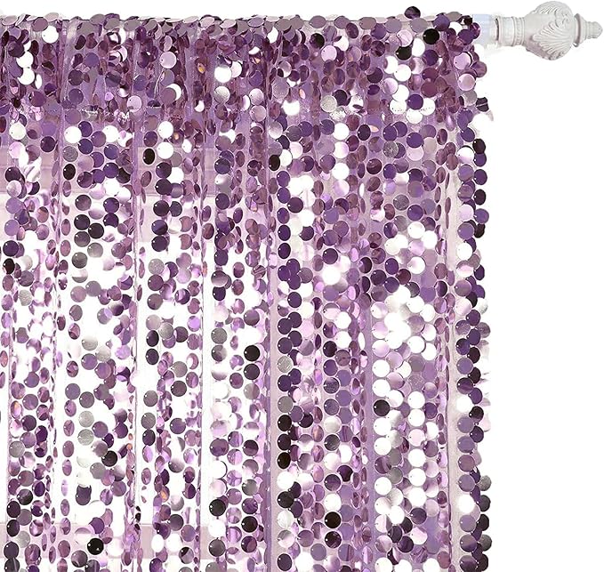 9x9FT Big Sequin Purple Backdrop Curtains, Sequin Photo Backdrop Payette Backdrop Curtain Panels, Shimmer Fabric Photography Backdrop for Wedding Party Christmas Decoration