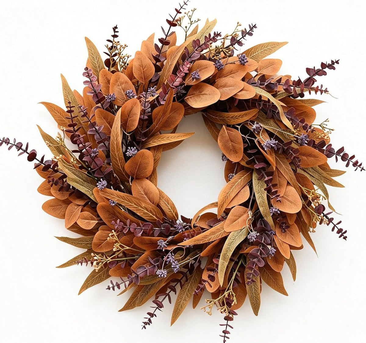 26'' eucalyptus wreath for front door - fall, main product view