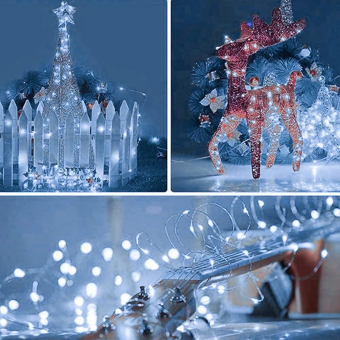 24 Pack LED Fairy Lights Battery Operated 7Ft 20Led Mini String Lights Waterproof Christmas Lights for Mason Jars Bedroom DIY Party Wedding Christmas Decor White