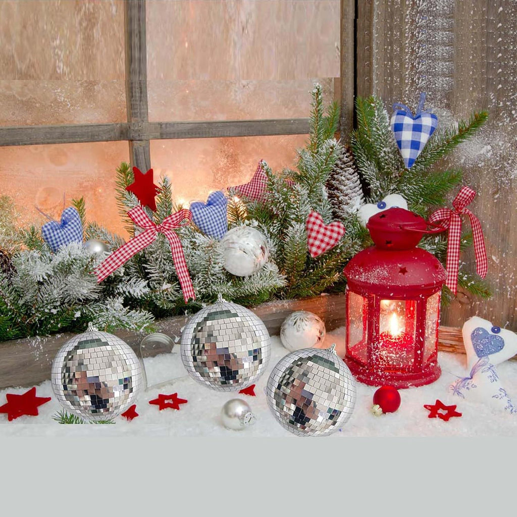 4Pcs Christmas Balls Ornaments for Xmas Tree - Shatterproof Christmas Ball Xmas Tree Decorations Hanging Ball Silver PET 4in x 4 Pack