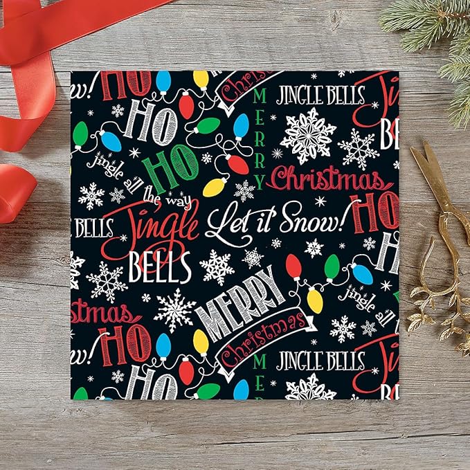 Current Let It Snow Christmas Rolled Wrapping Paper - Premium Jumbo 23-Inch x 32-Foot Gift Wrap Roll, 61 Square Feet Total