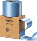 French Blue Satin Ribbon 2.5 Inch Double-Faced Ribbons 25 Yards for Gift Wrapping Flower Bouquet Wedding Paper Bows Invitations Crafts