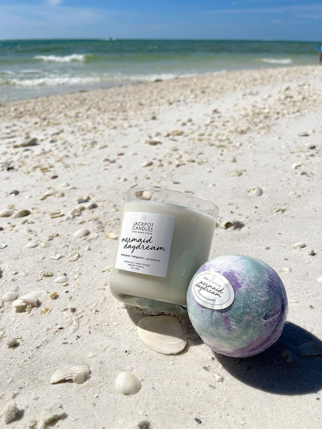 Mermaid Day Dream Candle with Ring Inside (Surprise Jewelry Valued at $15 to $5,000) Ring Size 7