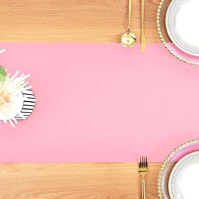 Farmhouse Pink Table Runner Small Short Table Runners 36 Inches Coffee Table Runner for Dresser Living Room Bedroom Holiday Party Banquet 12X36 Inch