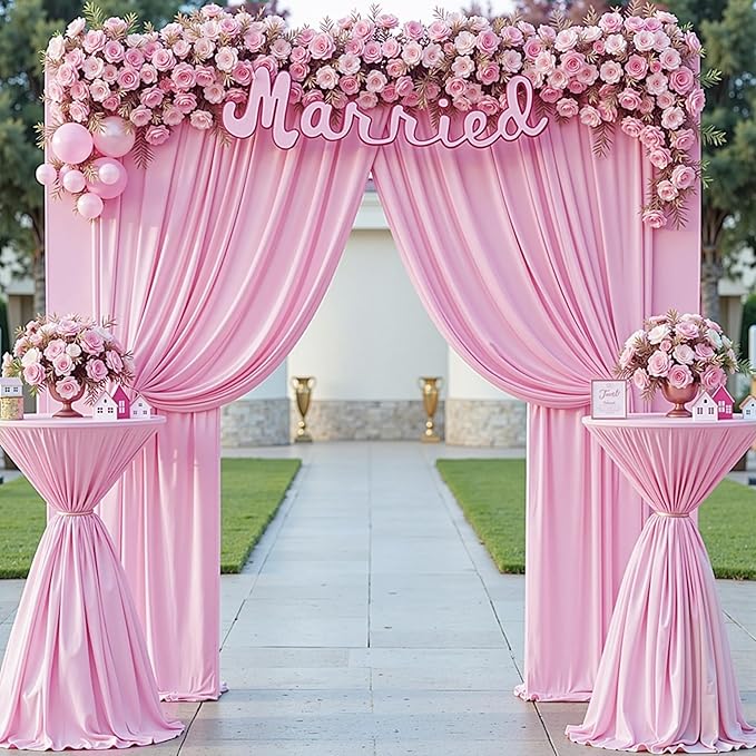 10 ft x 10 ft Pink Backdrop Curtains for Parties, Wrinkle Free Baby Pink Photography Backdrop Drapes for Wedding Grils Birthday Baby Shower Bridal Shower Party