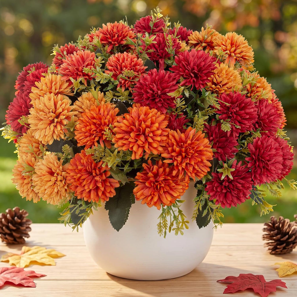 lovemoon artificial chrysanthemums flowers for outdoors, fall, main product view