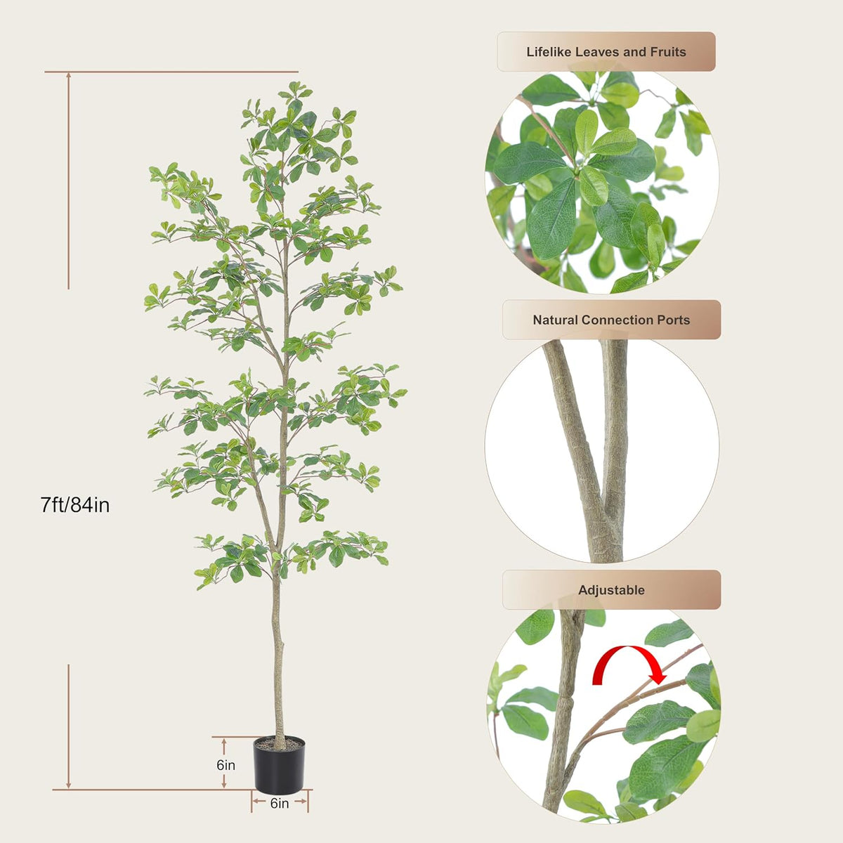 bellacat faux black olive tree 7ft, tall faux shown in use