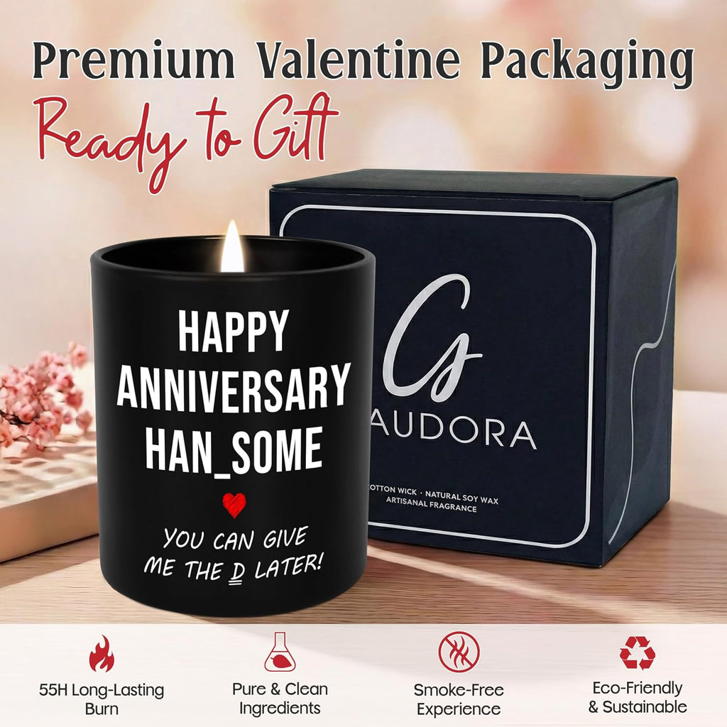 GAUDORA Funny Gifts for Him - Long Lasting Vanilla Lavender Scented Candle 10oz - 1 Year 10 Year 30th 50th Anniversary Wedding Gifts for Men Husband Him Boyfriend from Her Girlfriend Wife