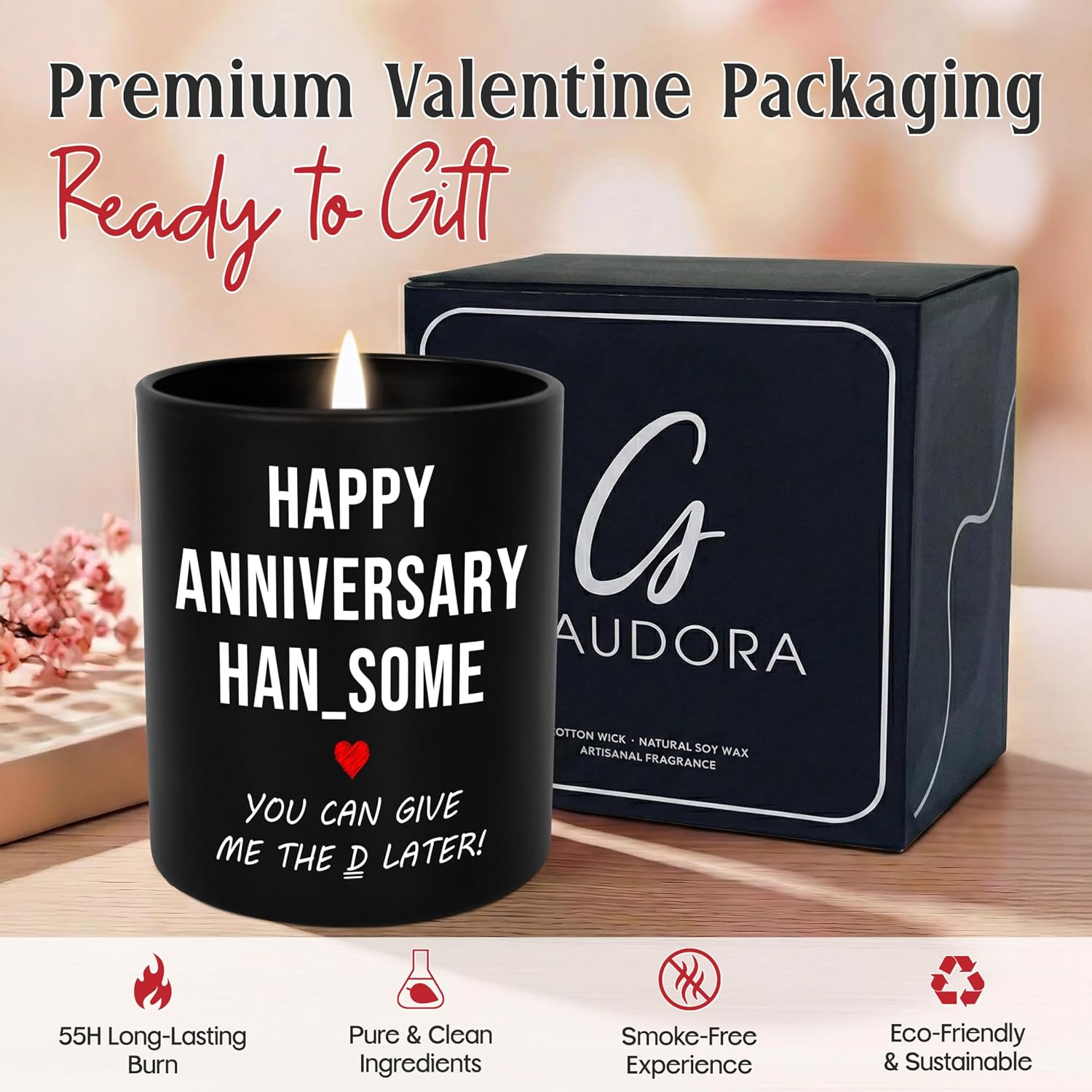 GAUDORA Funny Gifts for Him - Long Lasting Vanilla Lavender Scented Candle 10oz - 1 Year 10 Year 30th 50th Anniversary Wedding Gifts for Men Husband Him Boyfriend from Her Girlfriend Wife