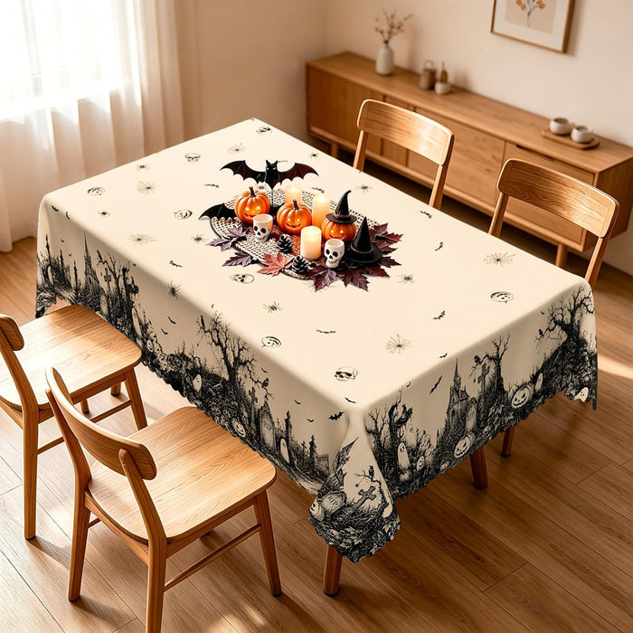 Halloween Tablecloth Pumpkin/Ghost Table Cloth, Fall Halloween Decorations