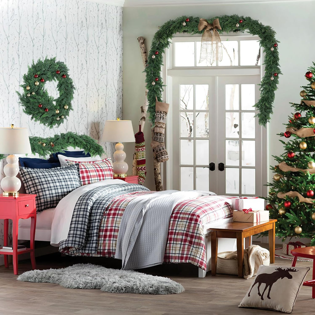 hananona 6 ft christmas garland, real touch cedar, view 9