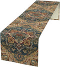 Boho Bohemia Style Table Runner, Country Rustic Farmhouse Vintahe Colorful Geometry Print Table Runner for Home Kitchen Dinner Party Holiday Decor, 13x36inch