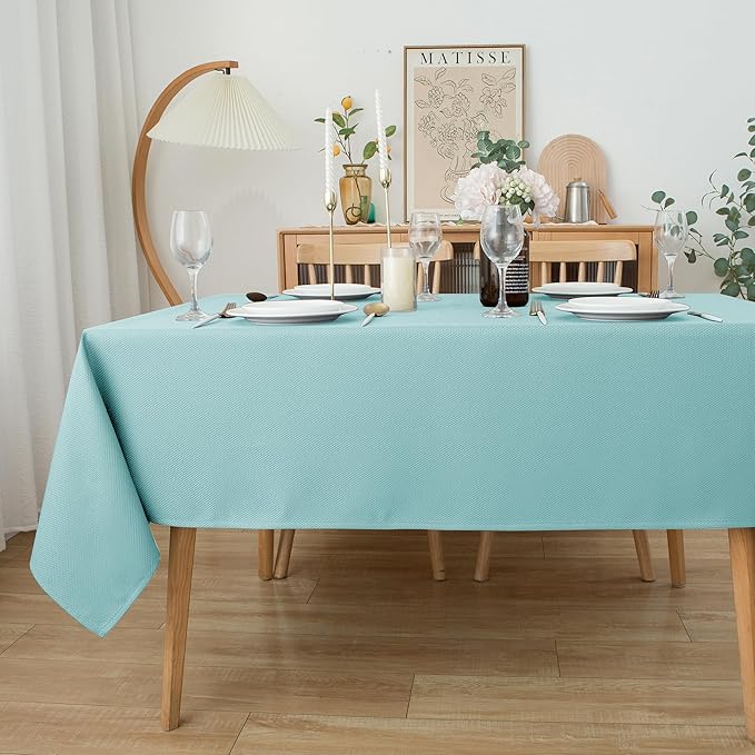 Biscaynebay Tablecloth for Rectangle Tables-52x70 Inch Aqua Blue Outdoor Picnic Table Cover-Rectangular Folding Table Cloths Water Resistant for Kitchen Camping Dining Room Patio Banquet Party