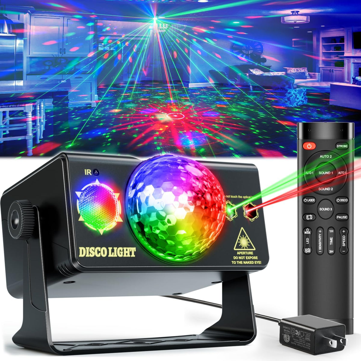 Party Lights Dj Disco Light Disco Ball Light LED Stage Strobe Lights Projecto...