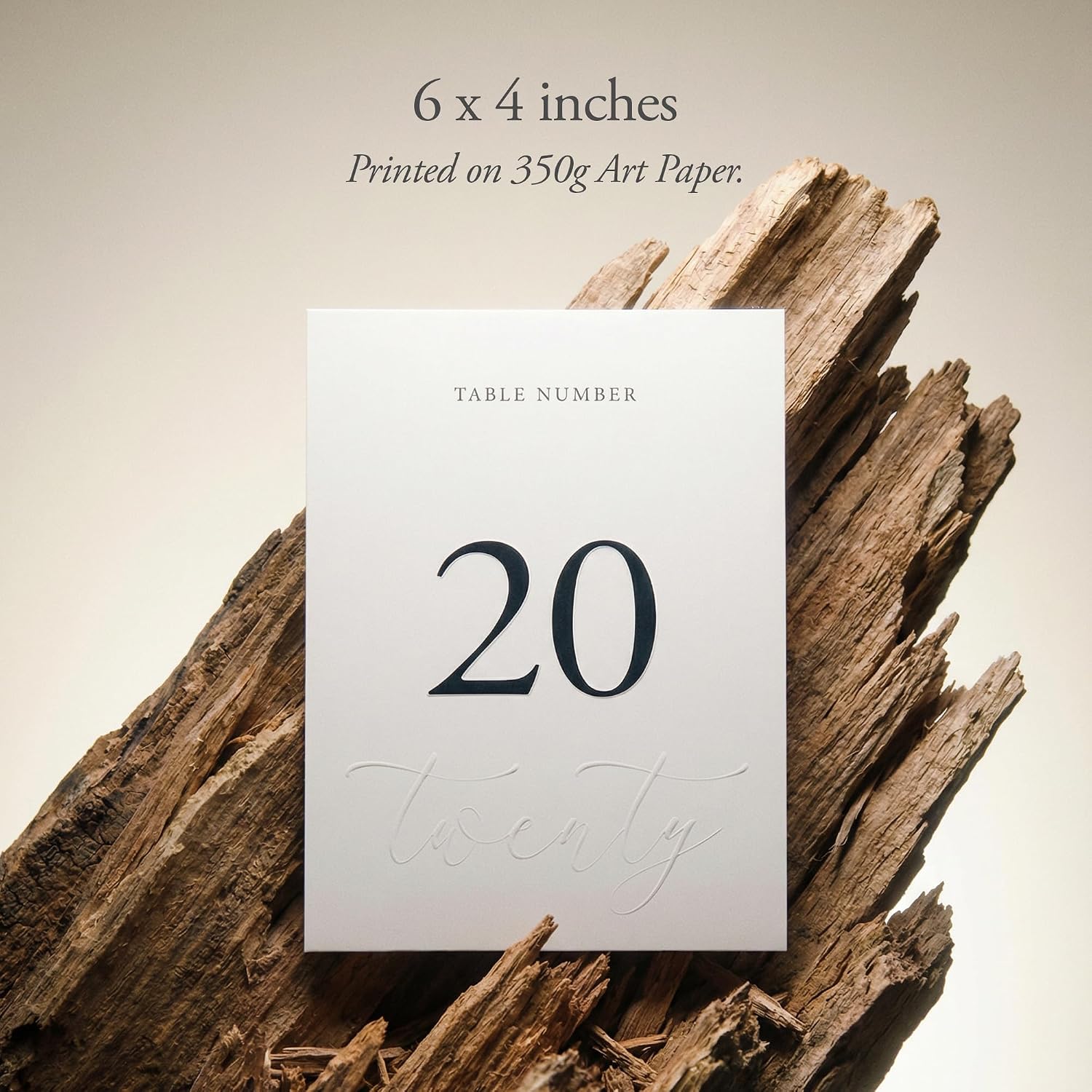SIKO Table Numbers 1-20 - Double Sided Wedding Table Numbers with Head Table Card & Embossed Details - 4x6 inches, Self-Standing Table Cards for Wedding Reception | Perfect for Special Occasion Events