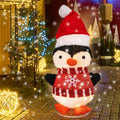 mumtop lighted christmas penguin decoration with santa hat, main product view