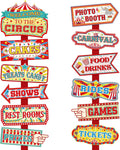 24 Pieces Carnival Decorations Circus Party Directional Sign Welcome to The Circus Signs for Kids Carnival Party Decorations Birthday Party Supplies