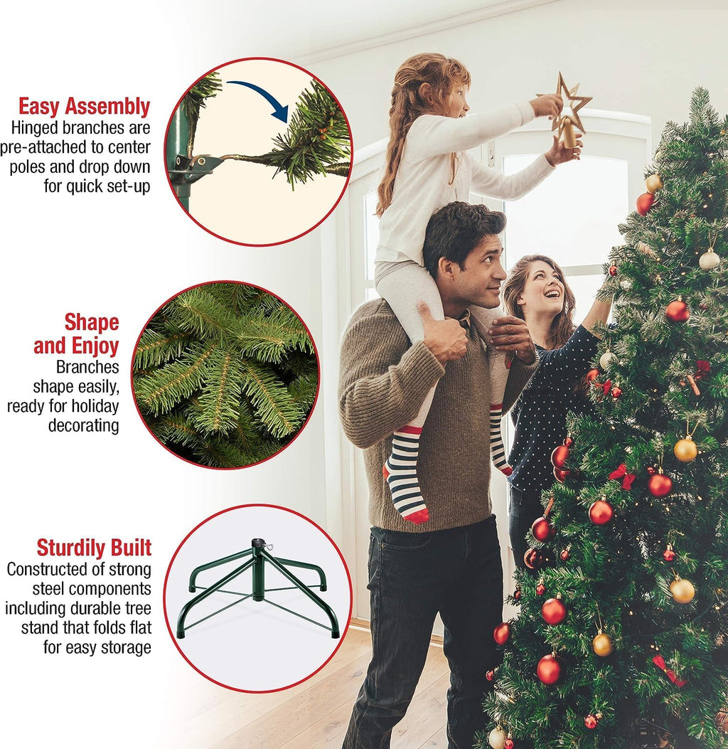 national tree company 6.5ft pre-lit carolina pine artificial, side view